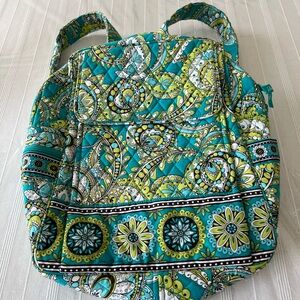 NWOT Vera Bradley Teal and Lime Quilted Backpack